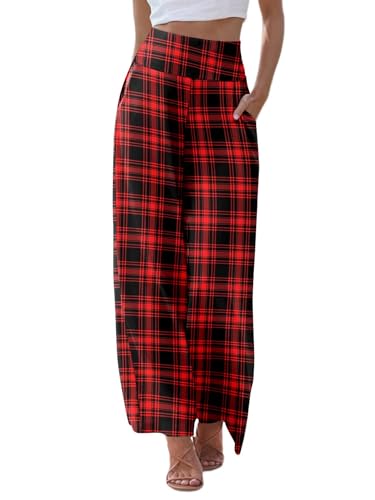 JZC Women's Palazzo Lounge Pants Casual Wide Leg Pants High Waist Flowy Toursers with Pockets