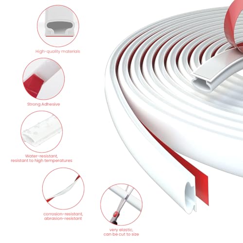 Image of HASTHIP Silicone Door Seal Strip, Self Adhesive 19.69ft White