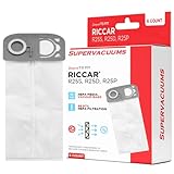 Supervacuums Deluxe HEPA Vacuum Cleaner Bags for Riccar R25 &R27 Series Upright Vacuum Cleaners | Heavy Duty Upright Vacuum Bags with Easy Install No-Rip Gray Collar | 99.97% Filtration Bag | 6-Pack