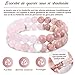 Imagen de CheersLife 2 Piezas Pulsera de Piedra Natural Mujer Idea Regalo Pulsera Mujer Joyas Cumpleaños Navidad Regalo Mujer Original Mujer Pulsera de Cuentas Regalo para Mamá Hija Hermana Amiga Rosa FR