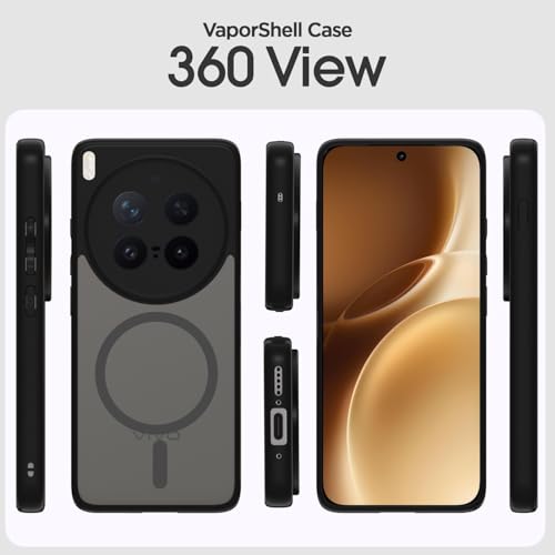 Image of Amazon Basics Back Cover for Vivo X300 Pro 5G Compatible with Mag-Safe Smoke Back | Shockproof Design | Hard Transparent Back Case (Black Smoke Mag-Safe)