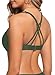 Aqua Eve Womens Underwire Bikini Top - Push Up Swim Top Twist Front Crisscross Back Swimsuit 2026 Olive Green M