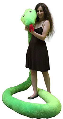 Big Plush American Made Giant Stuffed Snake 18 Feet Long Soft Green Serpent #TOP6