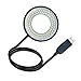 USB Microscope LED Ring Light Illuminator, Adjustable Lamp Source for Monocular Binocular Trinocular Stereo Microscope