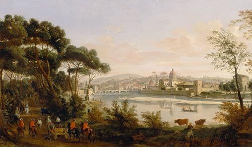 Peinture sur toile vue de Florence impression tableaux décoration chambre 60x90cm
