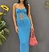 YELLOOP 2 Piece Outfits Summer Trendy Flowy Skirt with Short Sleeve Crop Top Matching Set Casual Streetwear Fashion (blue,S)