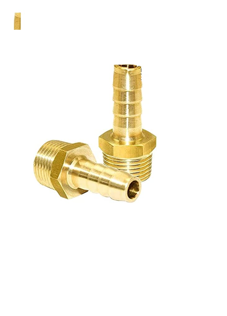 AQSON Brass Hose Barb Fitting 1/4'' Barb x 3/8