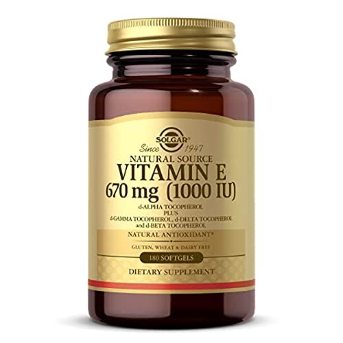 Solgar Vitamin E 670 mg (1000 IU), 180 Softgels – Natural Antioxidant