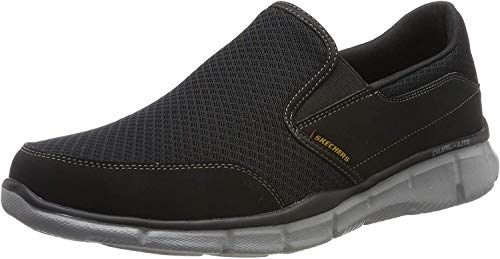Image of Skechers Men's Equalizer Persistent Slip-On Sneaker | Casual Training, Nubuck Leather, Mesh Ventilation, EVA Cushion Midsole, Traditional Lace-up