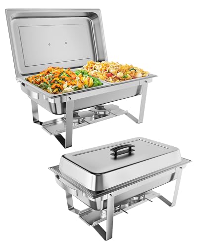 GarveeHome Chafing Dish Buffet Set 2 Pack, 8 QT Food Servers and Warmers Stainless Steel Chafer with Water Pan for Weddings, Parties, Banquets, and Catering GarveeHome Chafing Dish Buffet Set 2 Pack, 8 QT Food Servers and Warmers Stainless Steel Chafer with Water Pan for Weddings, Parties, Banquets, and Catering