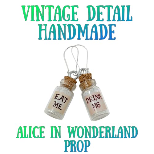 UMBRELLALABORATORY Alice in Wonderland Fairy Glow in The Dark Kawaii Necklace-Drink me handmade label sticker4