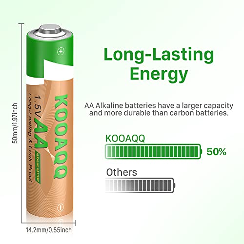 Kooaqq Alkaline Aa Batteries 8 Pack,[2023 New Version] High-Performance 1.5V Double A Battery,Long Lasting,Low Self Discharge - All Purpose Batteries For Household And Daily Use,Single Use Battery #TOP4