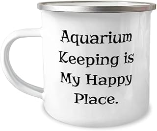 Cute Aquarium Keeping Gifts, Aquarium Keeping is My Happy Place, Inspire 12oz Camper Mug For Friends From