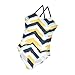 KLL Fashion Zigzag Pattern Yellow 1 Piecoddler Girl Swimwear Beach UPF 50+ Swimsuits Adjustable Shoulder Strap 7-8T