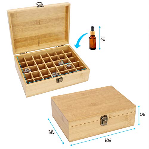 Caja de madera de aceites esenciales RoseFlower organizador premium de 35 botellas 4