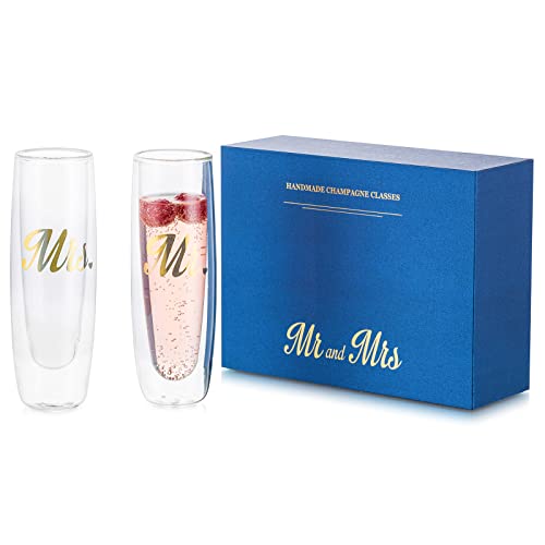 Maturi Set Di Due Bicchieri Da Vino Senza Stelo Mr Right Mrs Always - Foto 10