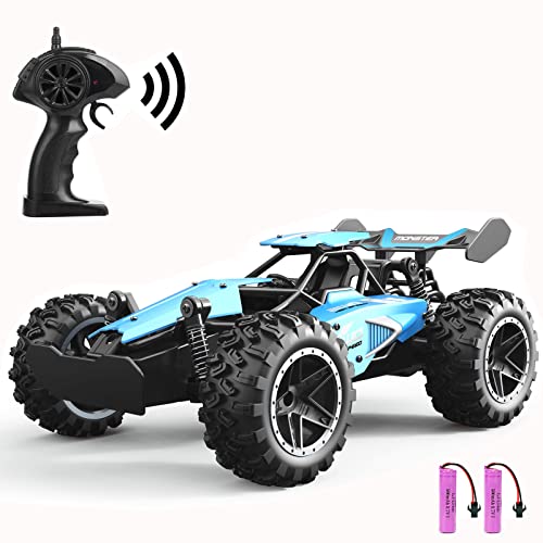 SZJJX RC Voiture Télécommande Jouets pour Enfants Voitures en Alliage 2WD 2.4 GHz Camion 15+KM/H Haute Vitesse Voiture de Course Buggy avec Deux Batteries...
