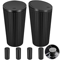 Lociban 2 Stück Auto Mülleimer mit Deckel, Tragbar mit 4 Rollen Müllsäcke, Abdichtung, Mini Mülleimer, Praktischer Getränkehalter in Auto, Büro, Zuhause