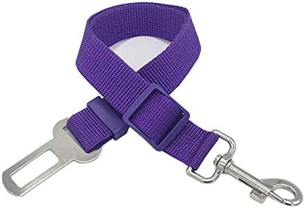 Dog Car Seat Belt Safety Protector Travel Pets Accessories Dog Leash Collar Breakaway Solid Car Harness(Color:Purple)