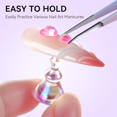 Image of Makartt Nail Stand for Press On: Nails Display Holo Purple & Pink
