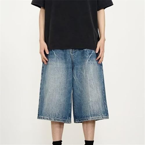 Shorts de mezclilla anchos baggy para hombre estilo skate miniatura 5