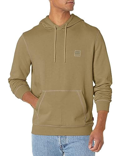 BOSS mens Patch Logo French Terry Pullover Hooded Cotton Sweatshirt