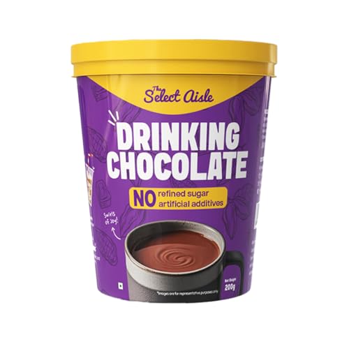 The Select Aisle Drinking Chocolate Mix - 200 g [Rich Cocoa Blend Sweetened With Jaggery, Smooth & Creamy, Great for Hot & Iced Chocolate, Free From Preservatives & Artificial Colours]