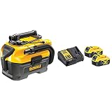 DeWalt - Aspirateur de Chantier Classe L - DCV584L-QW - Aspirateur 7,5L sur Secteur & Kit de Démarrage de Batterie avec Chargeur Rapide et 2 Batteries XR Li-ION 5.0Ah 18V