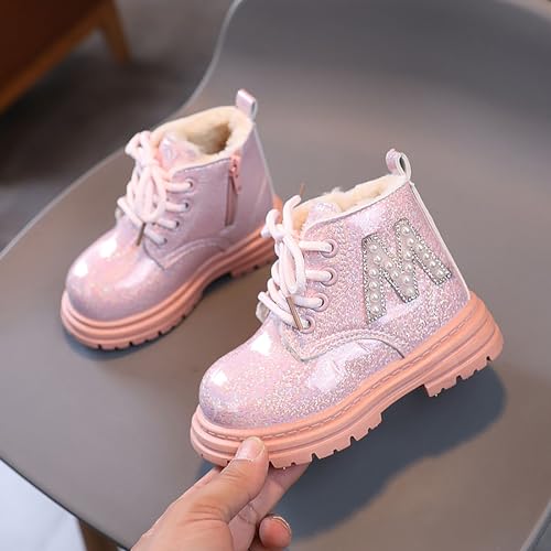Girls Winter Glitter Ankle Boots Zipper Round Toe Chelsea Platform Elastic Short Booties Kids Comfortable Slip on Lug Sole Chelsea Booties for Toddler Little Kid Big Kids2