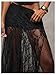 MakeMeChic Women's Lace Sheer Maxi Skirts Floral Split Thigh A Line Ruffle Boho Goth Long Skirts Black Large