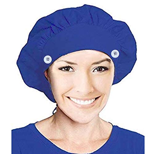 riou Gorro Quirófano Botón Flor Corbata Algodón Gorro de Cirugía Estampado Gorro Médico Enfermera Gorro Quirúrgico Ajustable Gorro de Trabajo