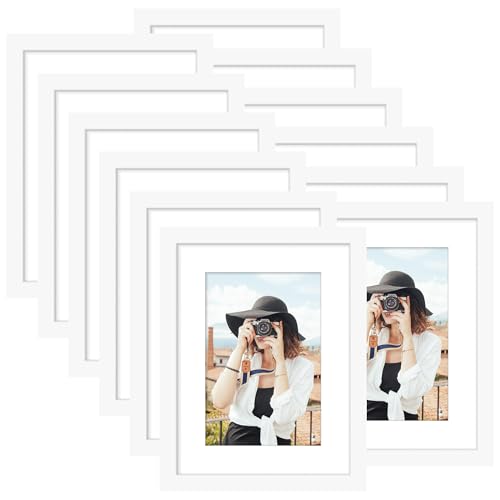 Picrit 6x8 Picture Frame Set of 12, Modern Gallery Wall Frames, White