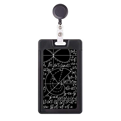 Étui rétractable pour badge avec motifs de formules de science et règle à calcul pour le bureau