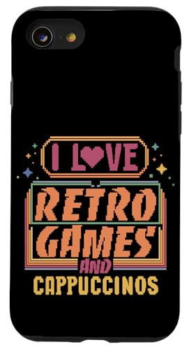 I Love Retro Games and Cappuccinos Q[}[R[q[ X}zP[X iPhone SE (2020) / 7 / 8 p