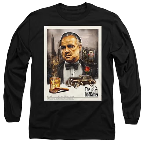 Godfather Vintage Poster Unisex Adult Longsleeve T Shirt, Black, X-Large
