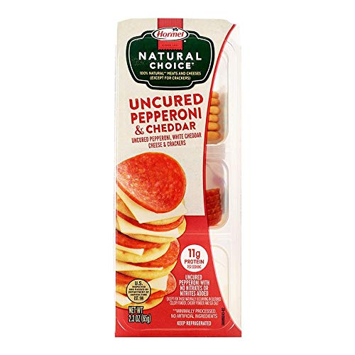 HORMEL NATURAL CHOICE Uncured Pepperoni, White Cheddar Cheese and Crackers, 2.3 Oz