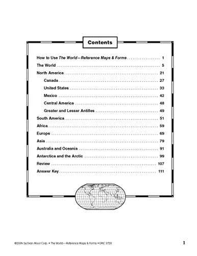 Evan-Moor Educational Publishers The World: Reference Maps & Forms Book (World & U.s. Maps) #TOP2