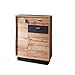 Produktbild trendteam smart living - Coast - Kommode - Eiche/Grau - Garderobenschrank mit 2 Türen, 1 Schublade und 4 Einlegeböden - (BxHxT) 69 x 96 x 35 cm - Kleiderschrank inkl. Frontbeleuchtung