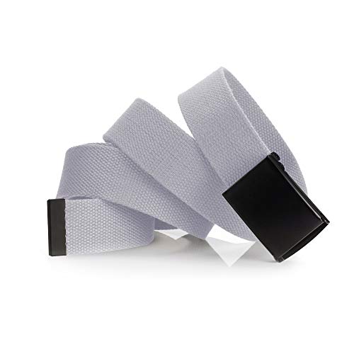 Image of Mile High Life Cut To Fit Canvas Web Belt Size Up to 52 inch with Flip-Top Solid Black Military Buckle