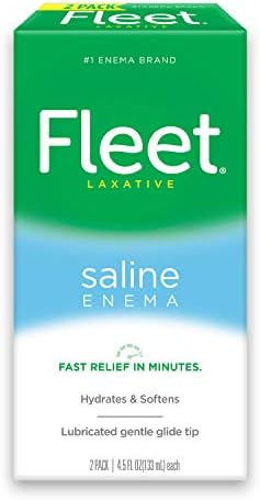 Fleet Laxative Saline Enema for Adult Constipation, 2 Bottles, 4.5 Fl Oz (Pack of 2), 9 Fl Oz