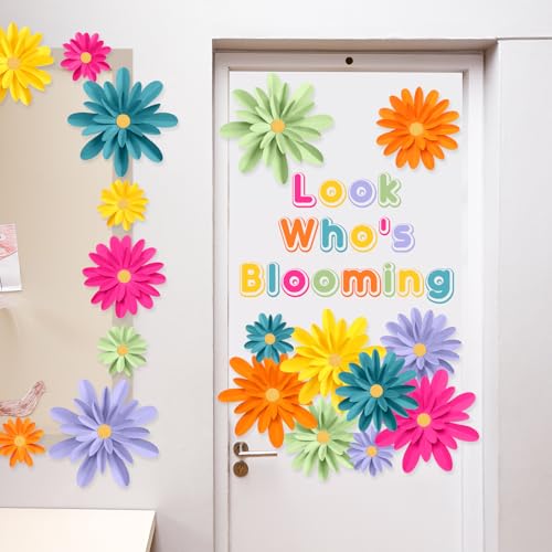 Image of MotiMind 18 Pcs Paper Flowers Bulletin Board Decorations DIY 3D Paper Floral for Wall Classroom Back to School Birthday Party Flower Backdrop Decoration Photo Backdrop(Multicolor,6 inch 8 inch 10 inch)