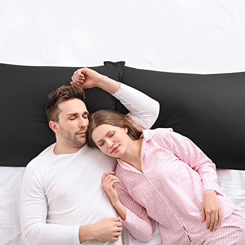 Uxcell Pillowcases Weave From 100% Egyptian Cotton, Breathable Soft Pillow Cases With Zipper Closure, 2 Pcs Black Pillow Covers Standard Size - 20"X26" #TOP23