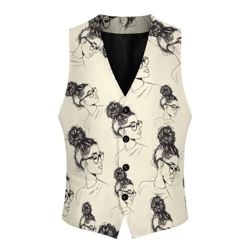 Fashion African Woman Trendy Vest Suit for Men V Neck Formal Dress Waistcoat Vests Business Slim Fit3
