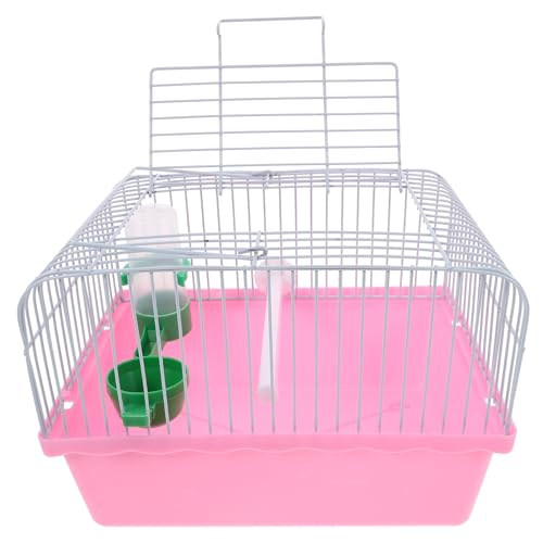 POPETPOP Bird Travel Cage Bird Carrier with Water Bottle : Portable Bird Cage Parrot Travel Carrier with Handle Small Bird Cage for Parakeets Finches Lovebirds