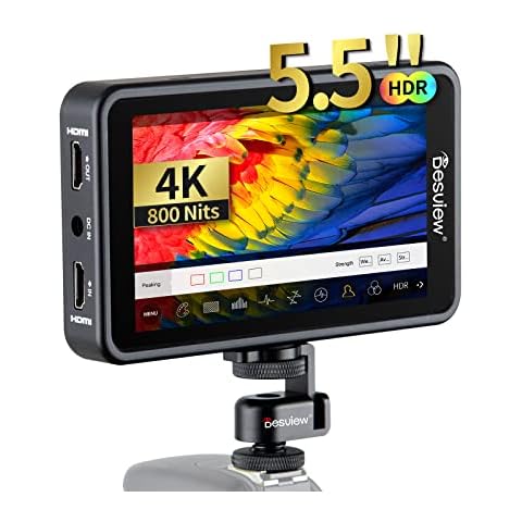 Desview R5II 800Nits Camera Field Monitor, 5.5 inch Touch Screen Full HD 1920x1080 IPS 4K HDMI Input/Output with 3D-Lut Video Peaking Focus Assist for DSLR Cameras Cover