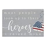 Simply Said, INC Military Pride Small Talk Rectangles 3.5 x 5.25 Wod Sign, I Raised My Hero, Made in USA, STR1314