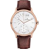 edoxaban 60  Edox Les Vauberts Herren-Armbanduhr 42mm Armband Leder Braun Gehäuse Edelstahl Batterie 34500 37R AIR