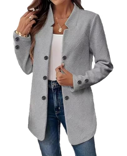 Image of MINTLIMIT Women's Long Sleeve Blazer Casual Double Breasted Open Front Jackets Business Work Blazers Suit Jacket with Pockets
