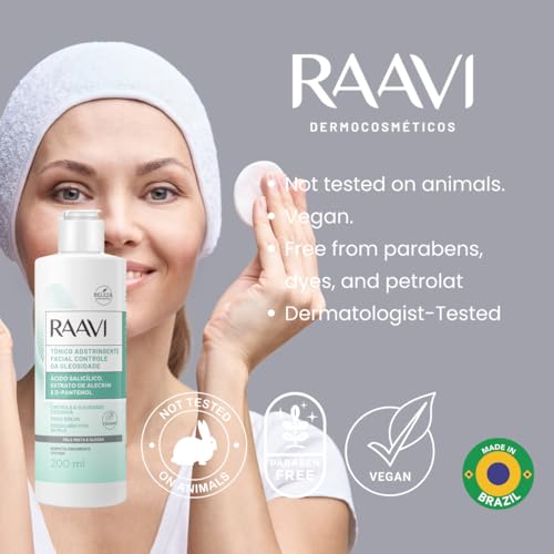 Tônico Adstringente Facial Controle da Oleosidade Raavi, 200ml