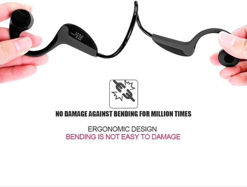 Bone Conduction Headphones Bluetooth 5.0 Open Ear Wireless Titanium HiFi Stereo with Mic Sweatproof Sports Headphones for Running Driving Cycling (Black) - Image 4